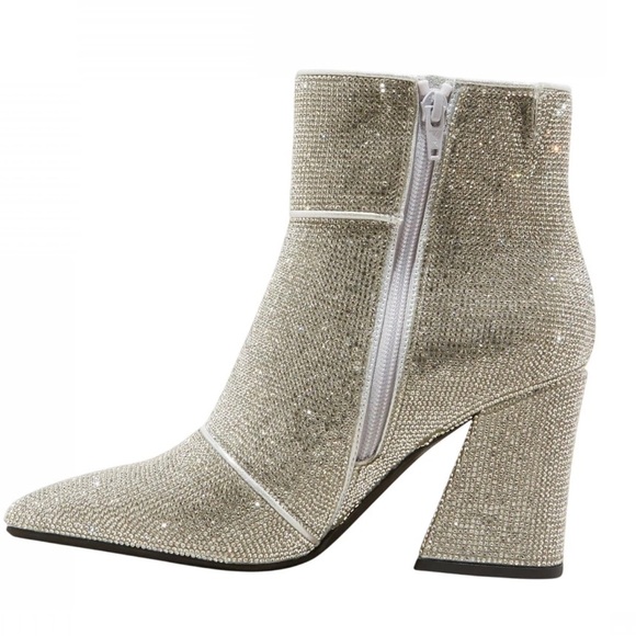 A New Day Women’s Cailin Silver Glitter Ankle Boots Size 6 - Picture 2 of 16